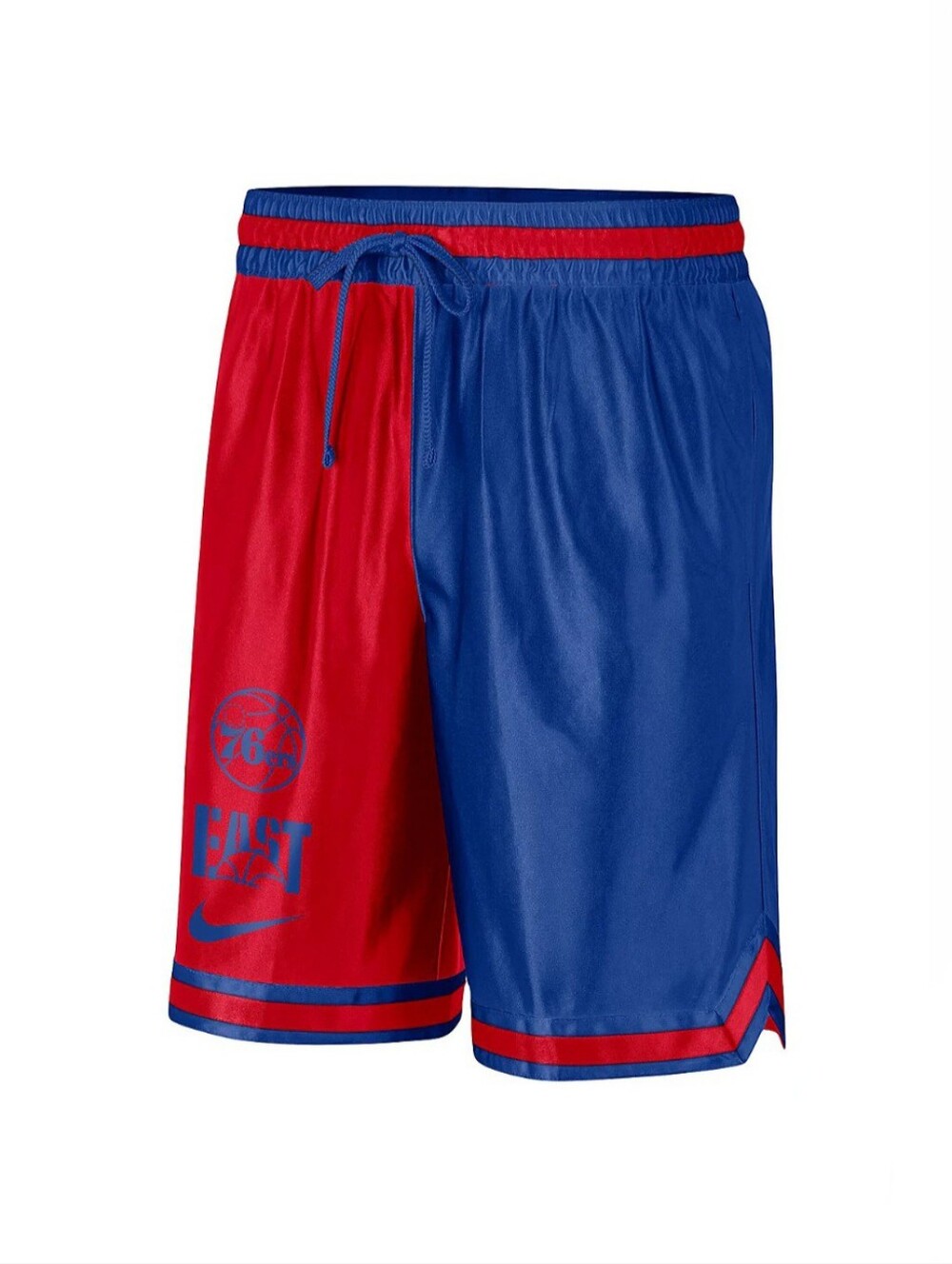 Nike Mens Philadelphia 76ers Courtside Versus Force Split DNA Performance Shorts